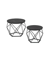 Slickblue Set Of 2 Industrial Nesting Coffee Table