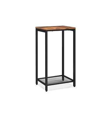 Slickblue Side Table, End Table, Telephone Table With Mesh Shelf, High And Narrow, Hallway, Living Room