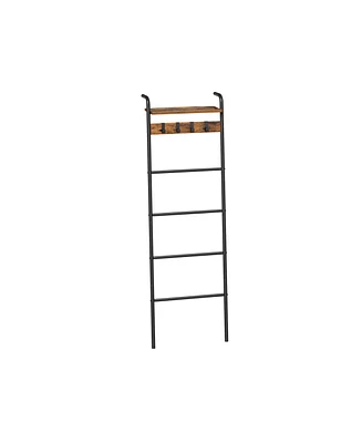 Slickblue Blanket Ladder Shelf, Blanket Holder Rack for Living Room, Decorative Ladder