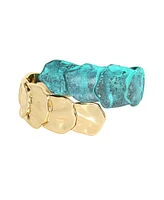 Robert Lee Morris Soho Turquoise Patina Petal Bypass Bangle Bracelet