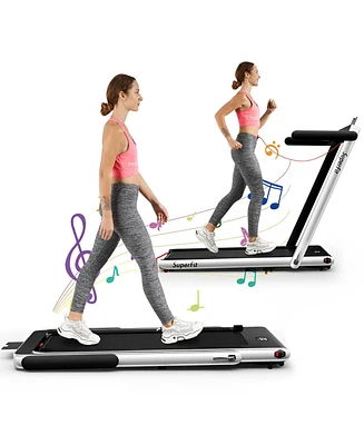 Sugift 2.25HP 2 in 1 Folding Treadmill with App Speaker Remote Control