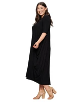 L I V D Plus Evelyn Bubble Hem Pocket Dress