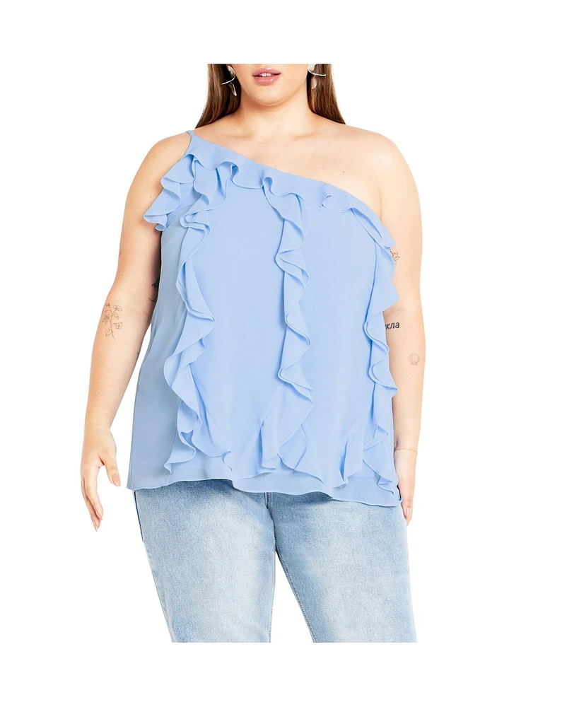 City Chic Plus Ruffle Rita Top