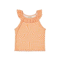 Derek Heart Big Girls Printed Rib Top with Front Ruching