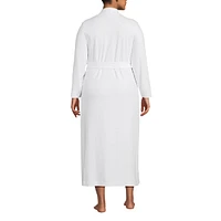 Lands' End Plus Cotton Long Sleeve Midcalf Robe