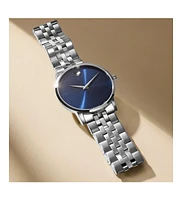 Movado Men's Museum Classic Swiss Quartz Silver-Tone Stainless Steel Watch 40mm - Silver