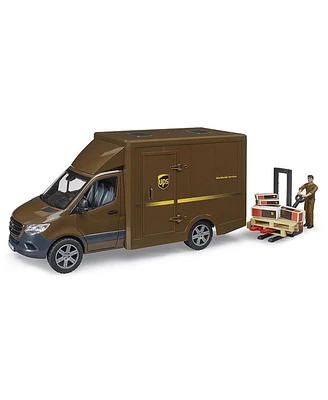 Bruder 1/16 Mercedes-Benz Sprinter Ups Truck with Manually Operated Pallet Jack by