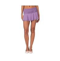 Edikted Women's Rebecca Ruched Mesh Mini Skirt