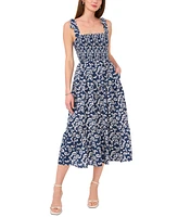 1.state Women's Paisley Print Tie-Shoulder Midi Dress