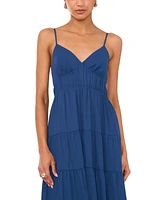 1.state Women's V-Neck Sleeveless Tiered Maxi Dress