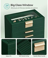 Slickblue 6-Layer Jewelry Box with Glass Lid for Big