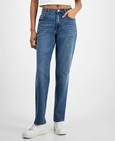 Tinseltown Juniors' Relaxed Ripped Straight-Leg Jeans
