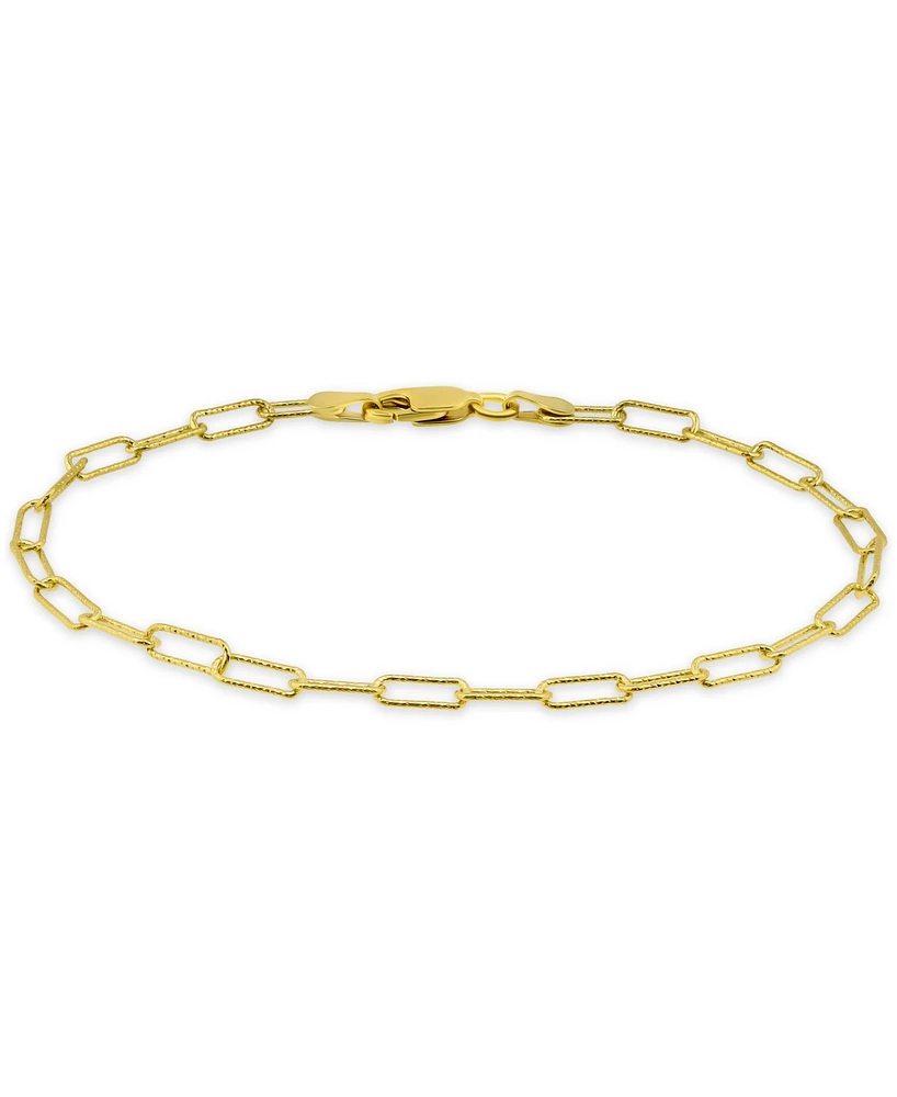 Giani Bernini Diamond-Cut Paperclip Chain Link Bracelet (7-1/4") Sterling Silver or 18k Gold-plated Silver, Created for Macy's