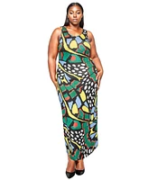 L I V D Plus Size Misty Sleeveless Maxi Dress