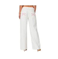 Women's Bow Pocket Relaxed Jeans