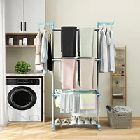 Costway 4-tier Folding Clothes Drying Rack with Rotatable Side Wings & Collapsible Shelves