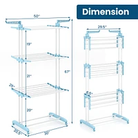 Costway 4-tier Folding Clothes Drying Rack with Rotatable Side Wings & Collapsible Shelves