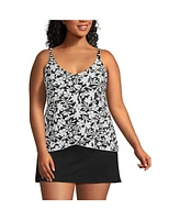 Lands' End Plus V-Neck Tulip Hem Tankini Swimsuit Top