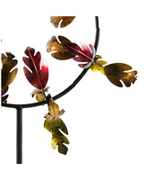 Evergreen Fall Leaves Jubilee Outdoor Kinetic Wind Spinner Red and Gold