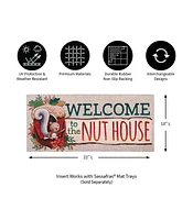 Evergreen Welcome to the Nut House Sassafras Indoor Outdoor Switch Doormat 1'10"x10" Beige