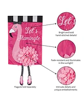 Evergreen Flag Let's Flamingle Garden Applique Flag