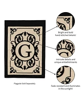 Evergreen Flag Cambridge Chic Letter G Monogram Applique Garden Flag - 12.5" Wide x 18" High