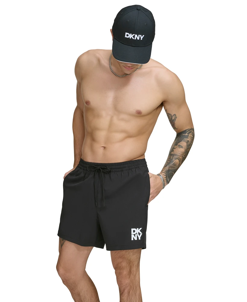 Dkny Men's Core Logo Stretch 5" Volley Shorts