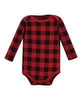 Hudson Baby Boys Cotton Long-Sleeve Bodysuits, Into The Woods Prints -Pack