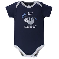 Hudson Baby Boys Cotton Bodysuits 5pk