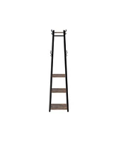 Slickblue Industrial Coat Rack, Coat Stand With 3 Shelves, Hall Trees Free Standing