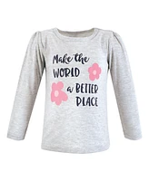 Hudson Baby Toddler Girls Long Sleeve T-Shirts, Be Kind