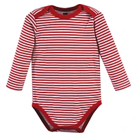 Hudson Baby Boys Unisex Cotton Long-Sleeve Bodysuits, Christmas forest 3-Pack - 3