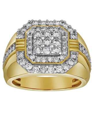 LuvMyJewelry Golden Gloves Natural Certified Diamond 1.75 cttw Round Cut 14k Yellow Gold Statement Ring for Men