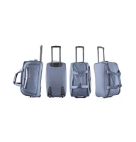 Izod Carol Nylon Soft shell Lightweight Duffel 360 Dual Spinning Wheels Combo Lock 4 Piece Tylley Bag Set