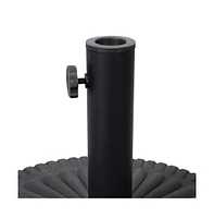 Keegan 19.25" Diameter Universal Sunburst Pattern Cement Patio Umbrella Base With Weatherproof Plastic Polymer Coating