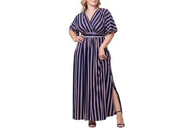 Kiyonna Plus Vienna Kimono Sleeve Long Maxi Dress