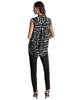 Dkny Women's Printed Surplice Sleeveless Top