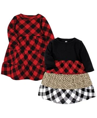 Hudson Baby Baby Girls Cotton Dresses Buffalo Plaid Leopard