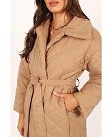 Petal and Pup Womens Kallie Quilted Tie Front Coat