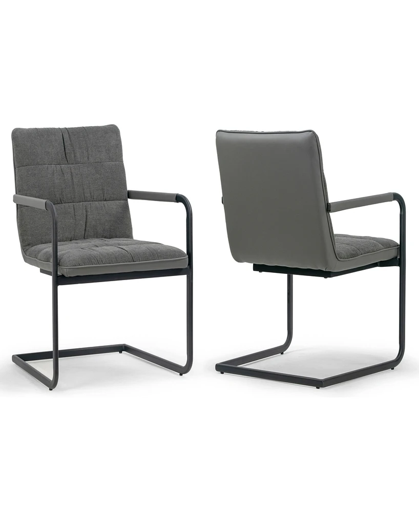 Glamour Home 34.75" Araya Fabric, Metal Dining Chair, Set of 2