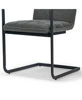 Glamour Home 34.75" Araya Fabric, Metal Dining Chair, Set of 2