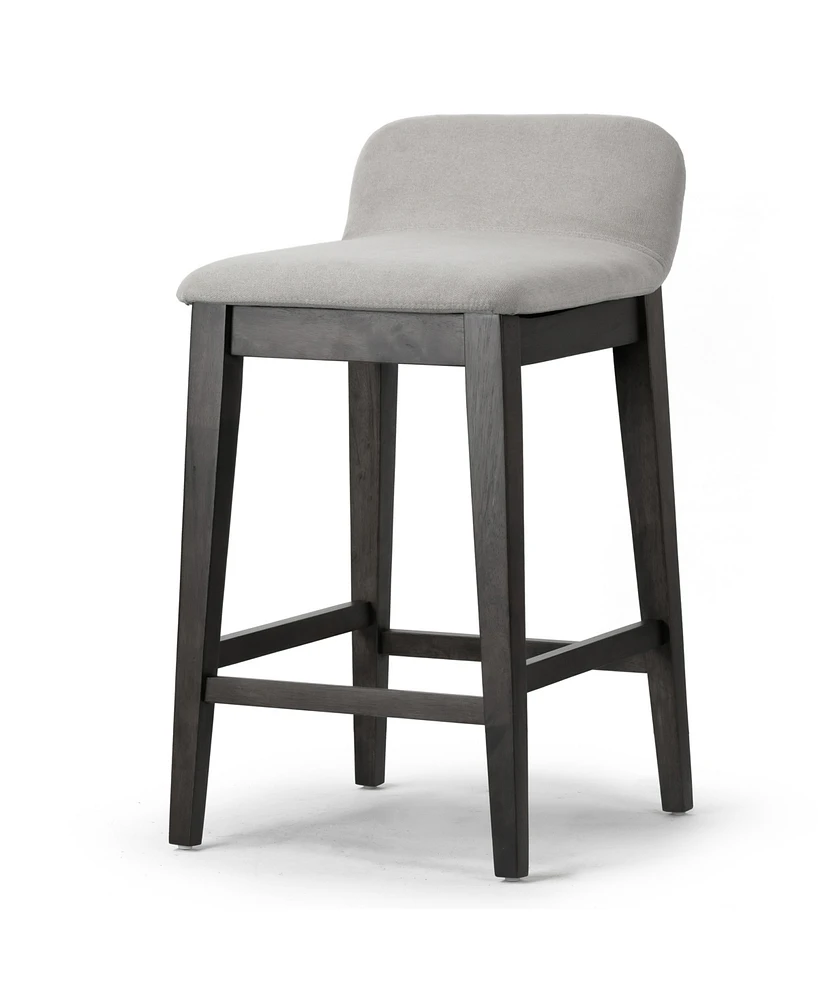 Glamour Home 25" Atia Rubberwood, Fabric Counter Height Stool, Set of 2