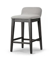 Glamour Home 25" Atia Rubberwood, Fabric Counter Height Stool