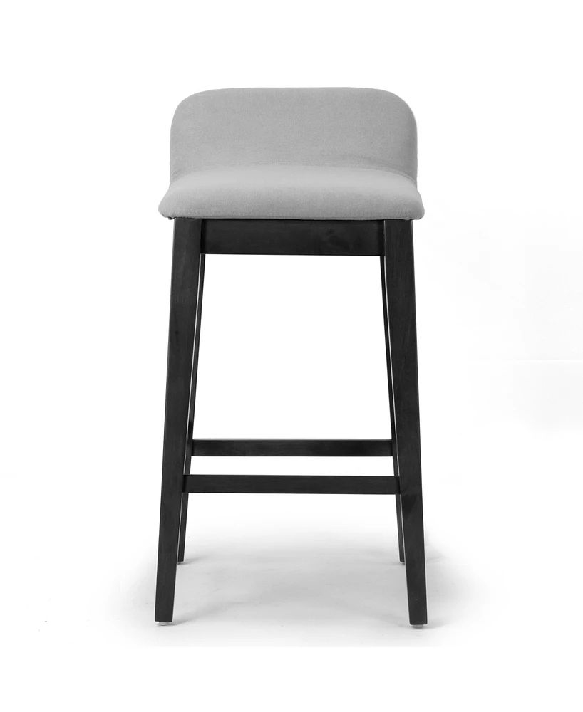 Glamour Home 28.9" Atia Rubberwood, Fabric Counter Height Stool