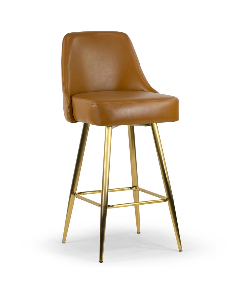 Glamour Home 29.75" Auren Polyester, Metal Barstool, Set of 2