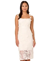 Adrianna Papell Women's Embellished-Strap Lace Sheath Dress