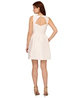 Adrianna Papell Women's Mikado Boat-Neck Fit & Flare Dress