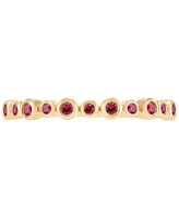 Lab-Grown Ruby Bezel Ring (1/4 ct. t.w.) in 14k Gold-Plated Sterling Silver