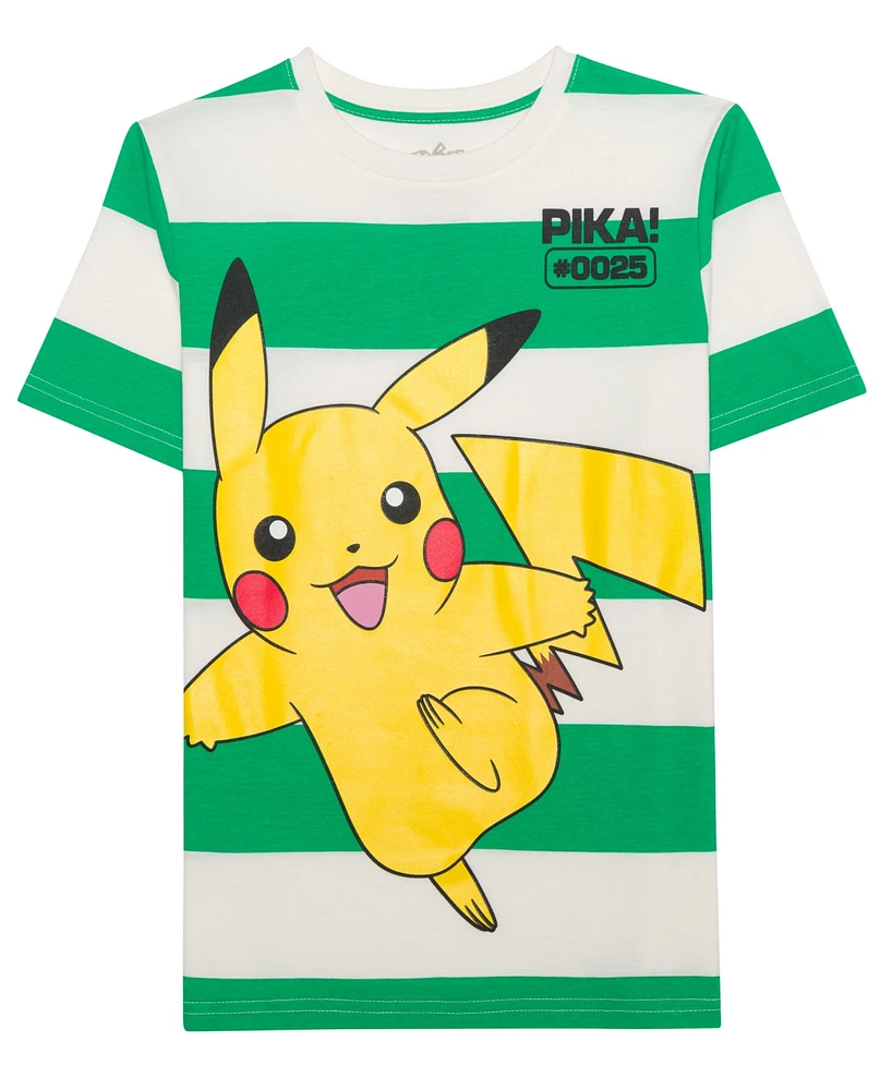 Pokemon Big Boys Pikachu Graphic Print T-Shirt