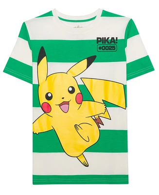 Pokemon Big Boys Pikachu Graphic Print T-Shirt